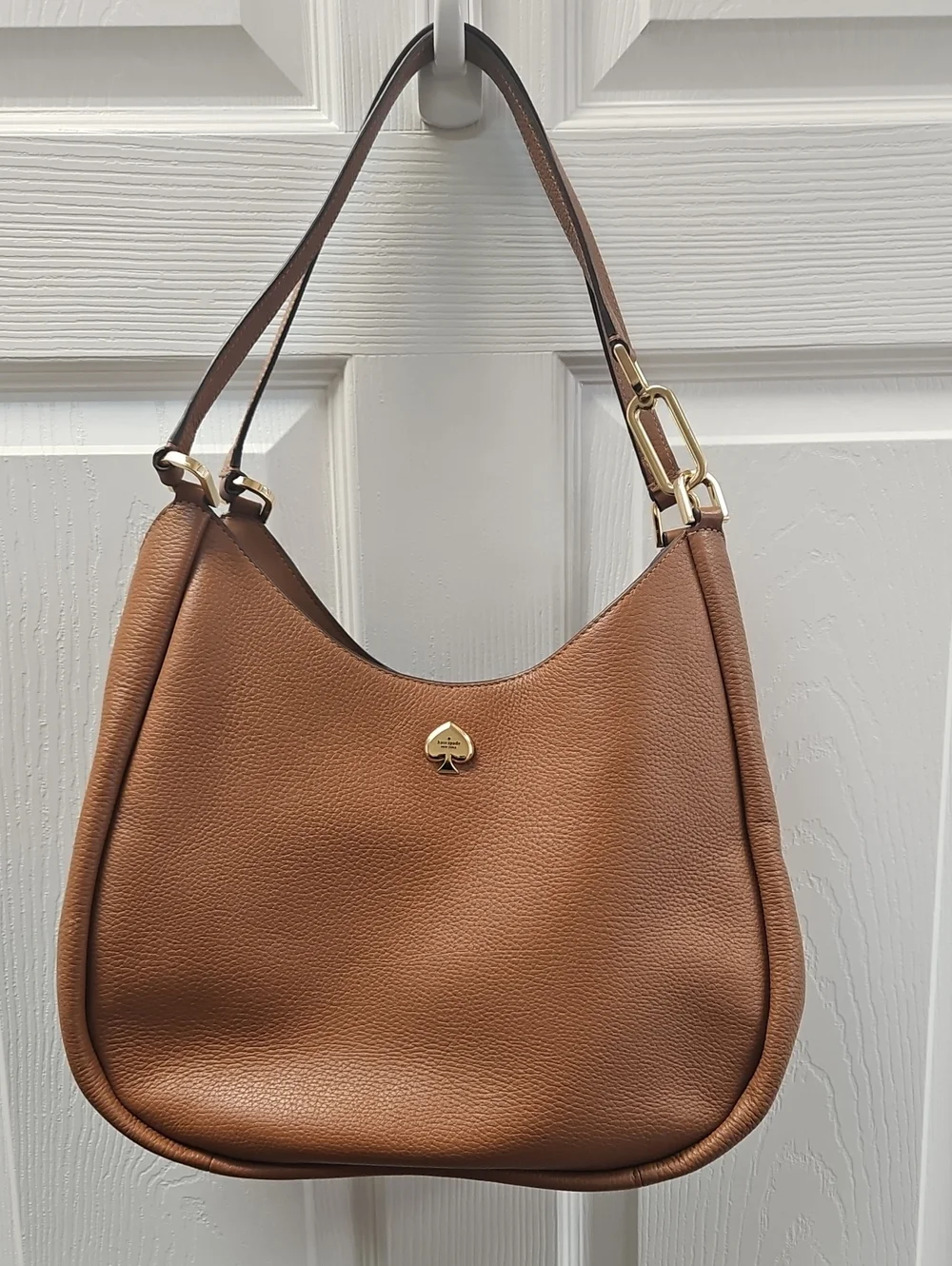 kate spade tan leather shoulder bag with gold hardware